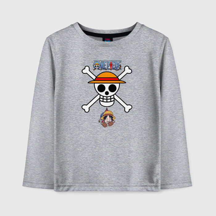 Детский лонгслив хлопок Веселый Роджер Луффи One Piece фото
