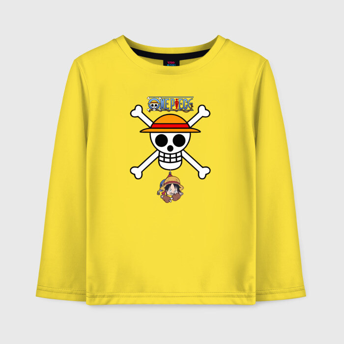Детский лонгслив хлопок Веселый Роджер Луффи One Piece фото