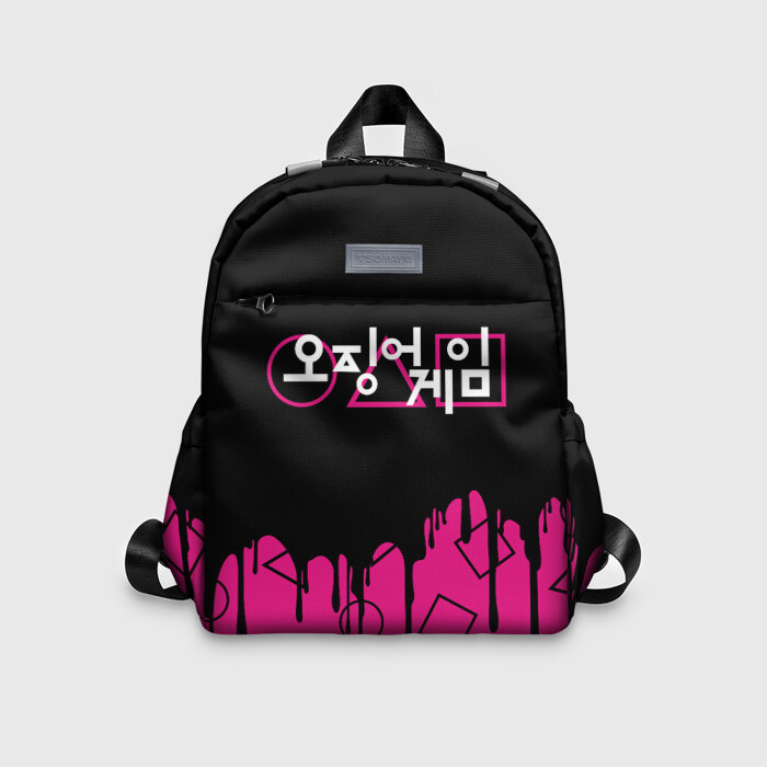 Детский рюкзак 3D ИГРА В КАЛЬМАРА БРЫЗГИ КРАСОК   ФИГУРЫ СТРАЖЕЙ фото