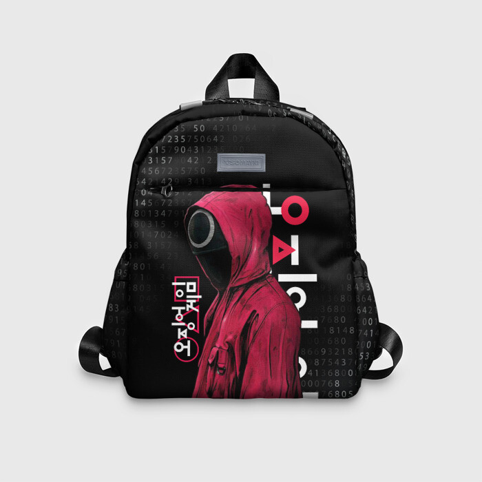 Детский рюкзак 3D ИГРА В КАЛЬМАРА, СТРАЖ КРУГ   БИНАРНЫЙ КОД фото